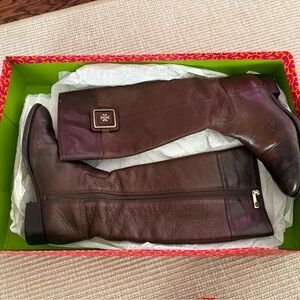 Tory Burch Chocolate Leather Riding Boots